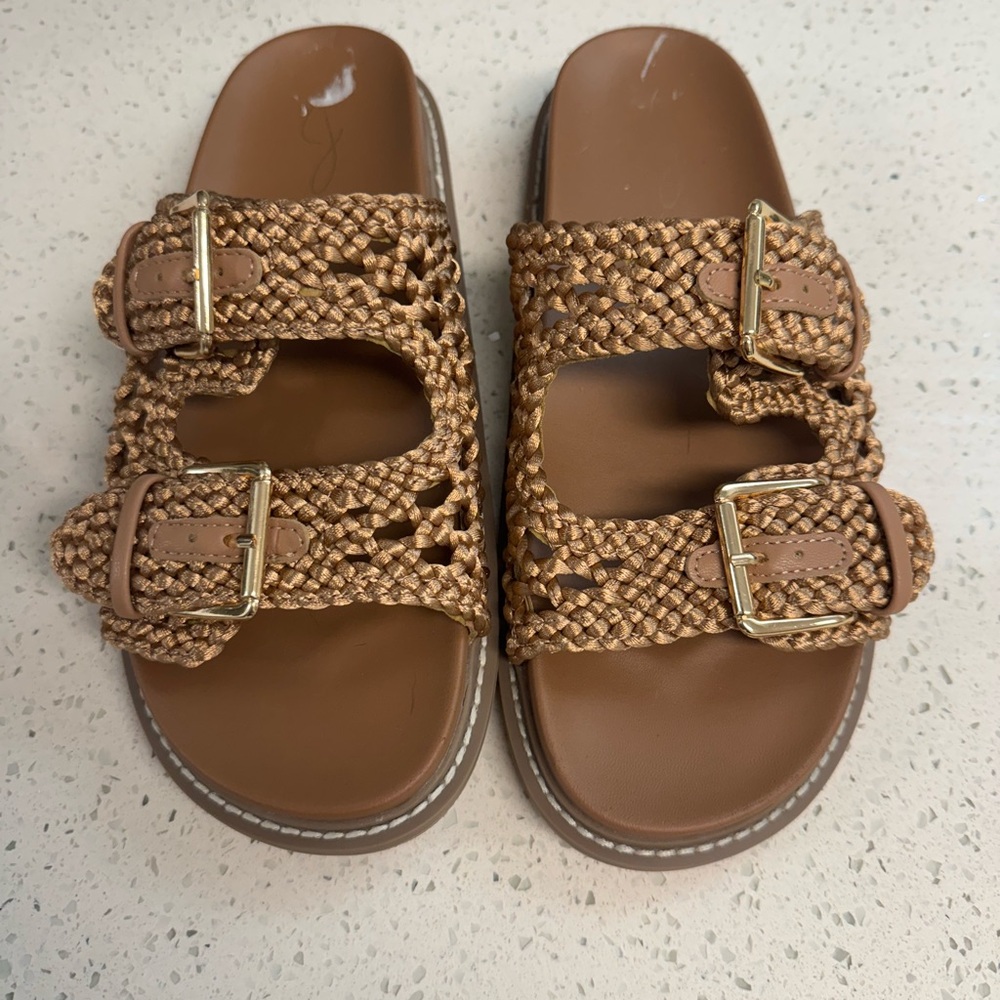 Joie Brown Braided Sandals